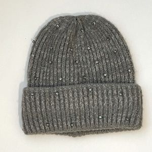 Zara jeweled grey beanie
